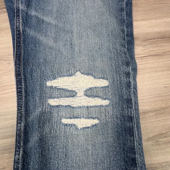 Tommy Hilfiger Mens Blue Distressed Relaxed Fit Straight Leg Jeans  32x30 Y2K - Picture 2 of 16